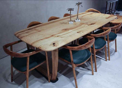 Rustic Solid Chestnut Wood Dining Table with Chestnut Legs