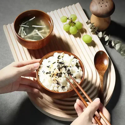 Soup Bowls - Retro Wooden Small