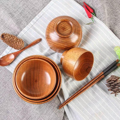Soup Bowls - Retro Wooden Small