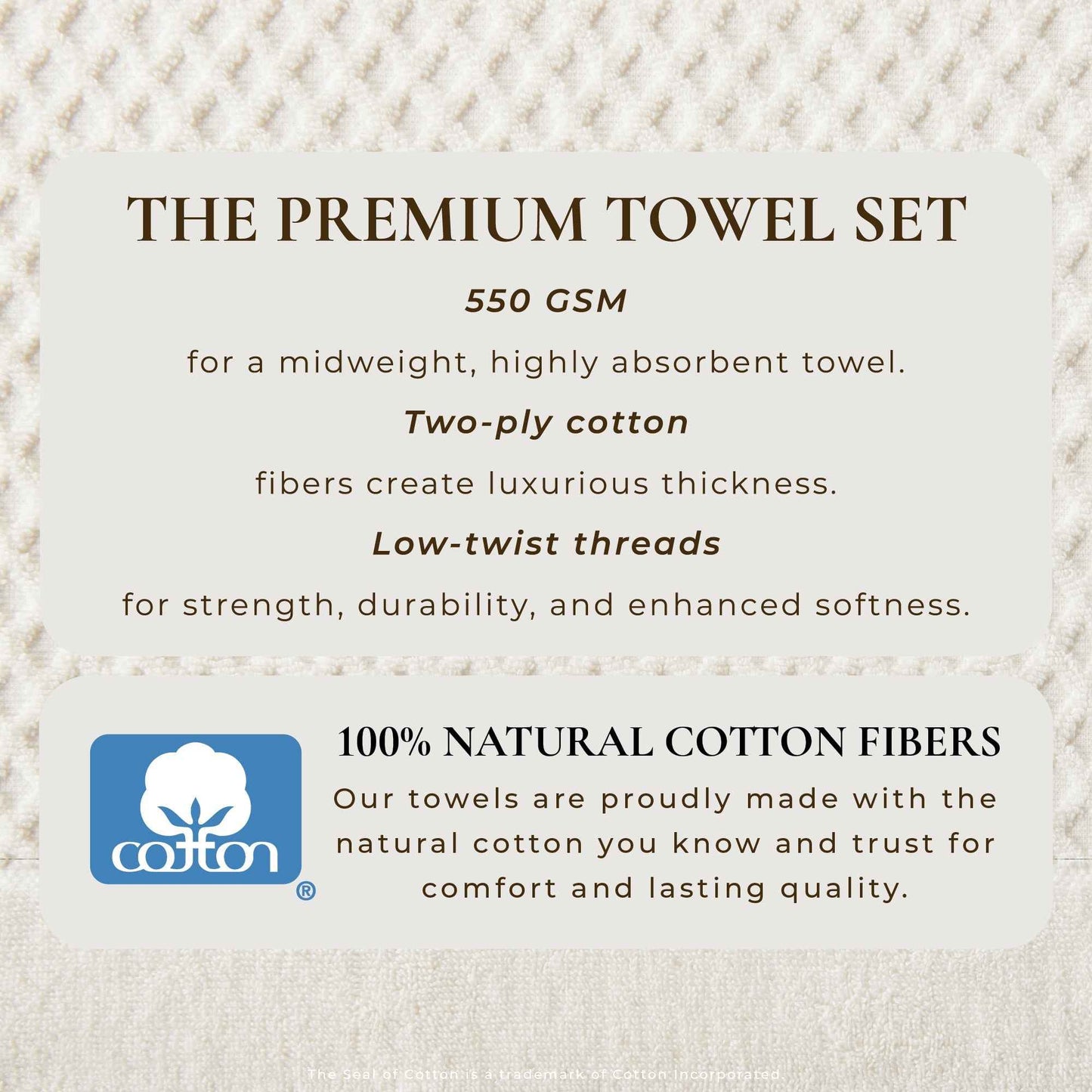 Cotton Diamond Waffle Weave Bath Towel Set - Grayson Collection