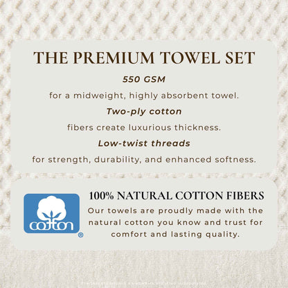 Cotton Diamond Waffle Weave Bath Towel Set - Grayson Collection