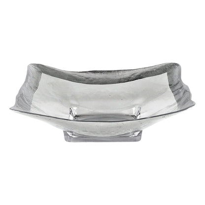 Square Bowl with Authentic Silver Leaf Pattern - PoshaBella