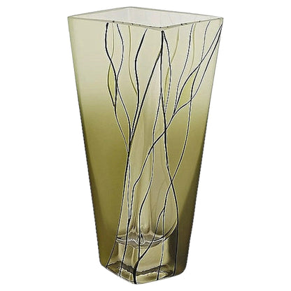 Square Vase - 8 inch Green Crystal vase - PoshaBella
