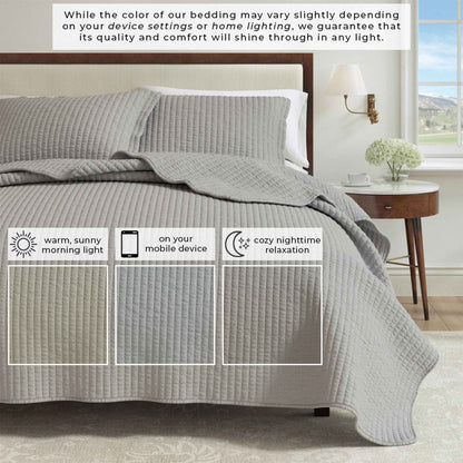 3-Piece Solid Quilt - Alicia Collection