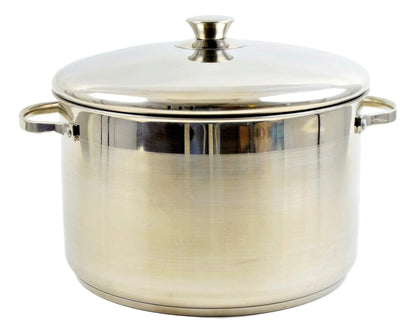 Stock Pot - Stainless Steel 11 Quart Capacity - PoshaBella