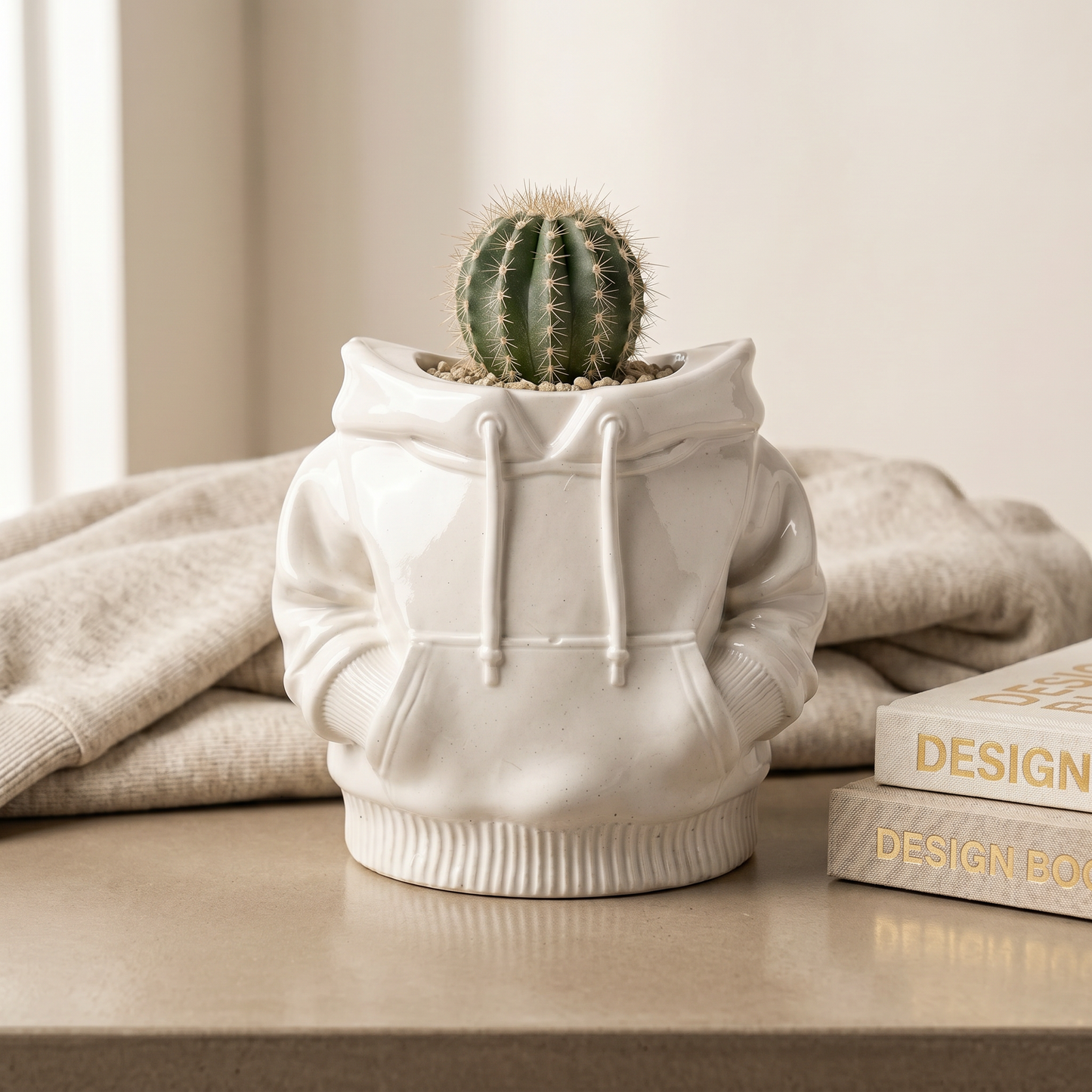 Hoodie Planter, Gypsum White 4" Sunsum® Intentional Living