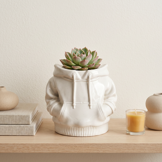 Hoodie Planter, Gypsum White 4" Sunsum® Intentional Living