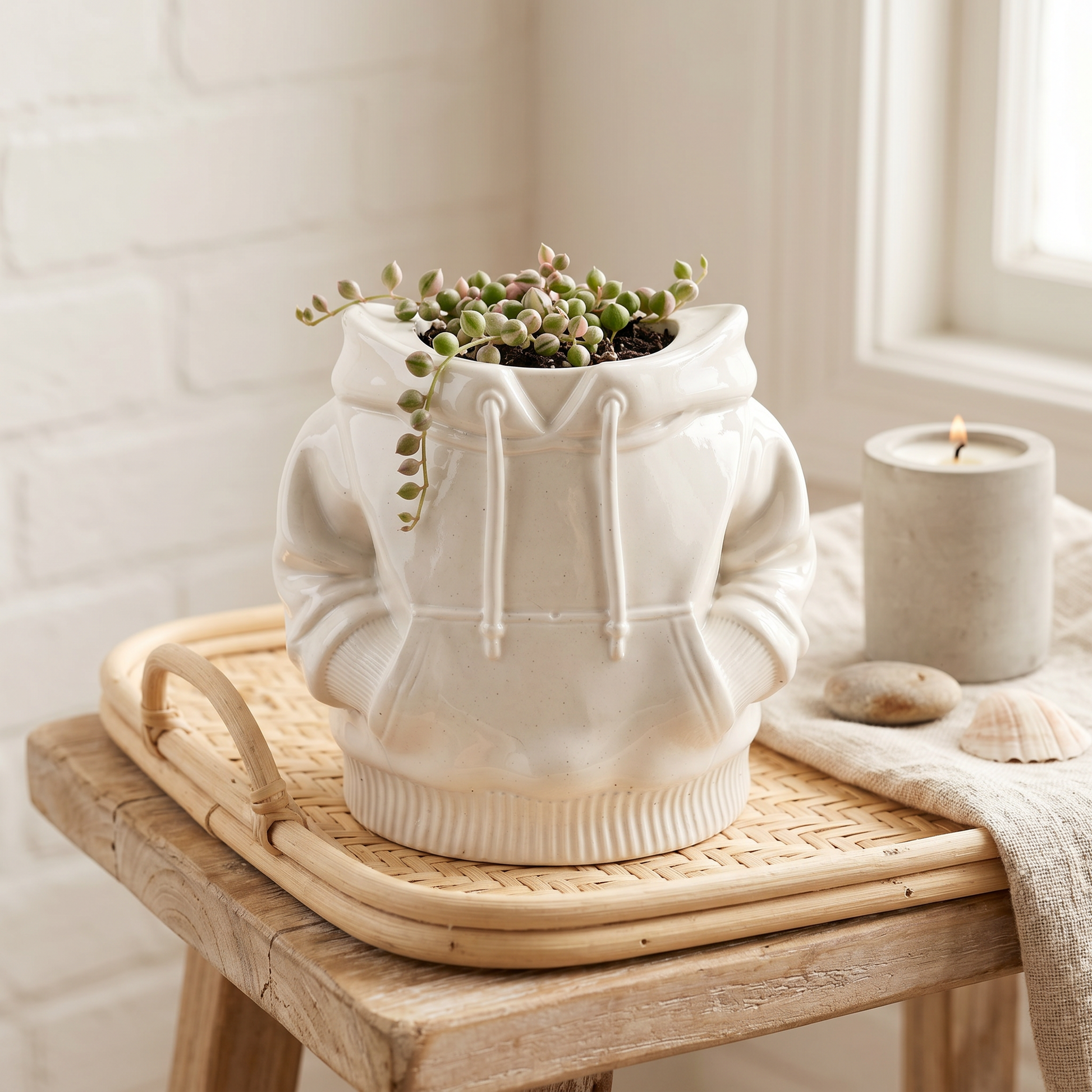 Hoodie Planter, Gypsum White 4" Sunsum® Intentional Living