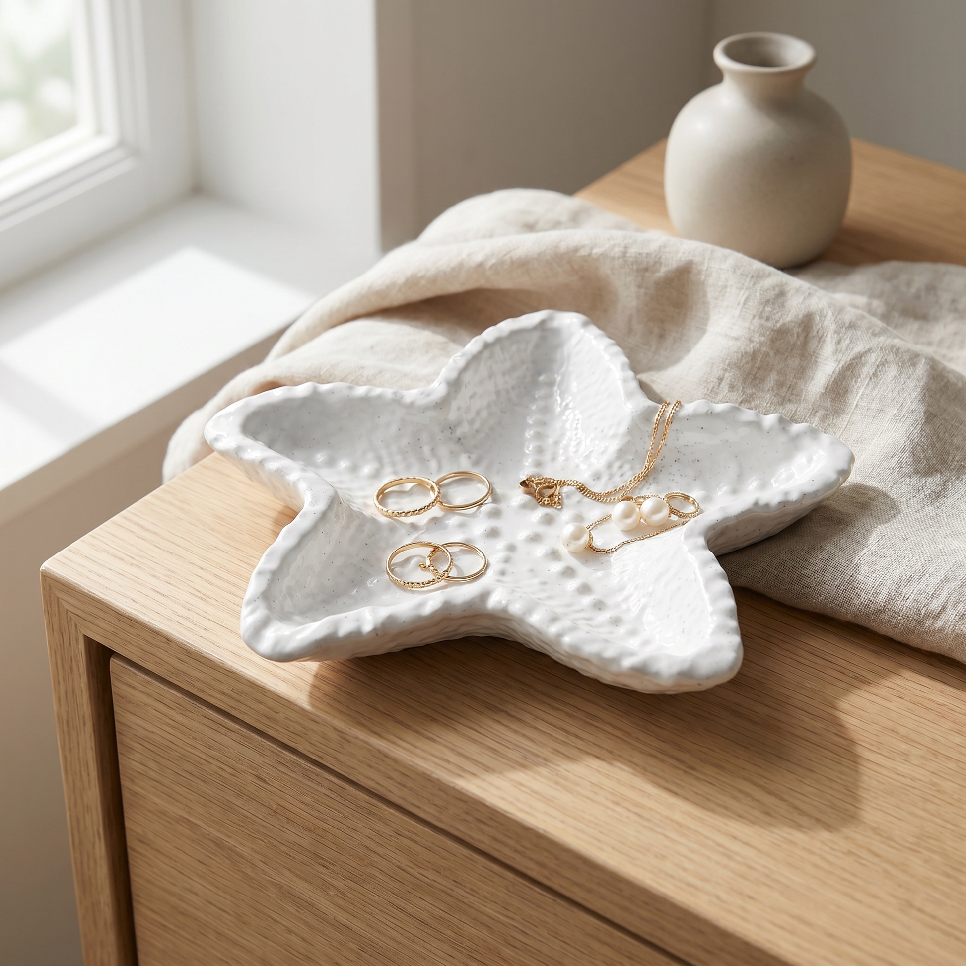 Starfish Catchall Tray, Gypsum White 4" Sunsum® Intentional Living