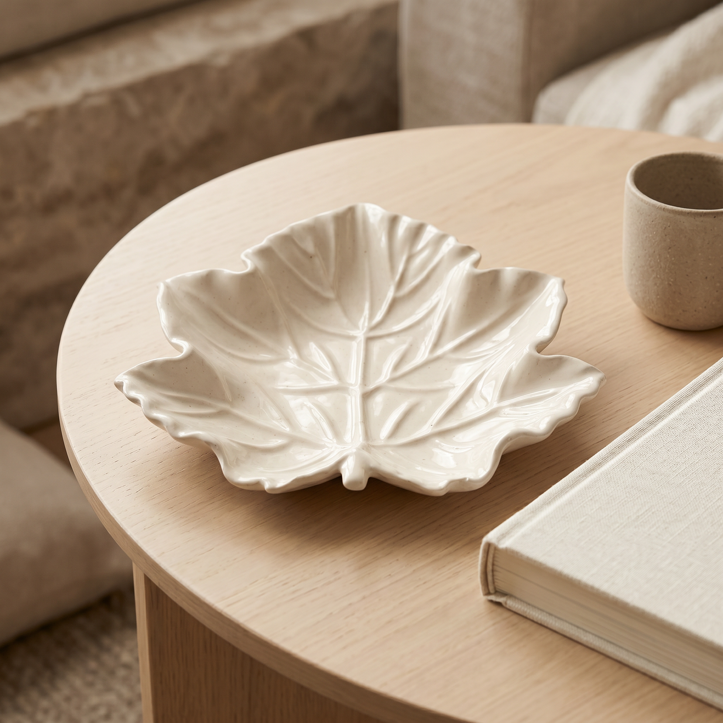 Maple Leaf Tray, Gypsum White 6" Sunsum® Intentional Living