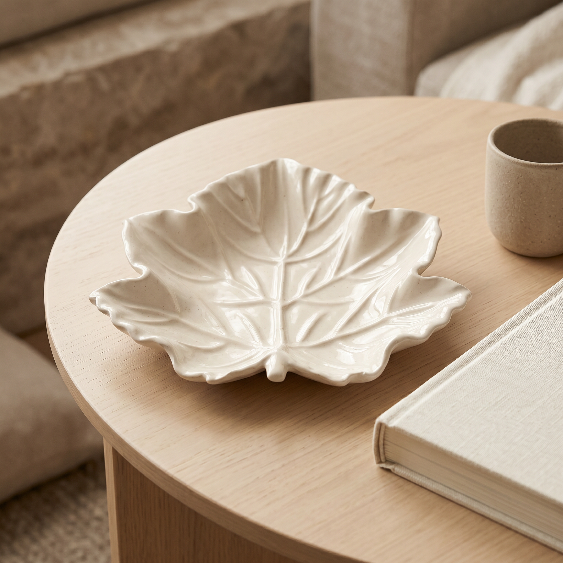 Maple Leaf Tray, Gypsum White 6" Sunsum® Intentional Living