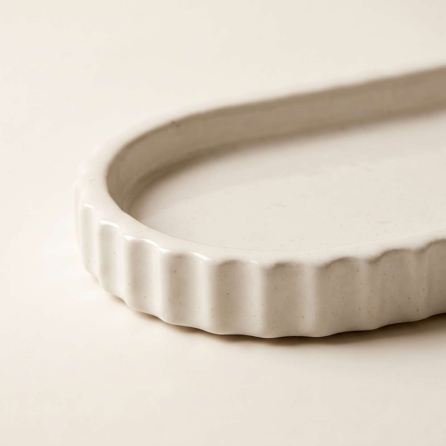 Scalloped Oblong Catchall Tray, Gypsum White 7" Sunsum® Intentional Living