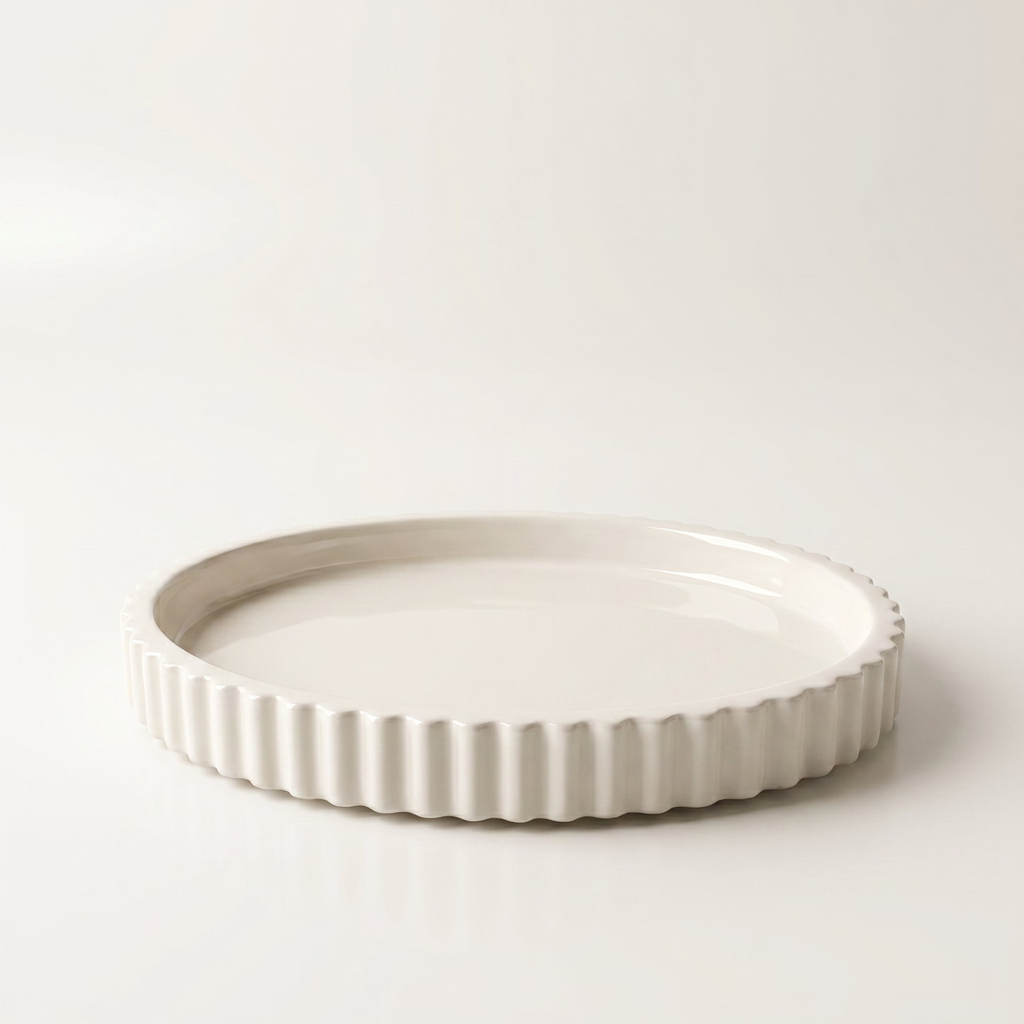 Scalloped Oval Tray, Gypsum White 8" Sunsum® Intentional Living