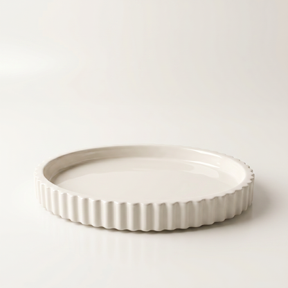 Scalloped Oval Tray, Gypsum White 8" Sunsum® Intentional Living