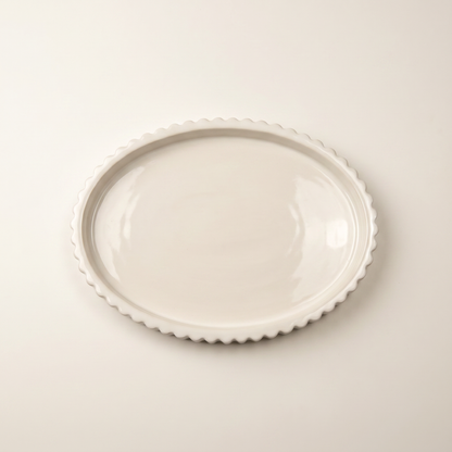 Scalloped Oval Tray, Gypsum White 8" Sunsum® Intentional Living
