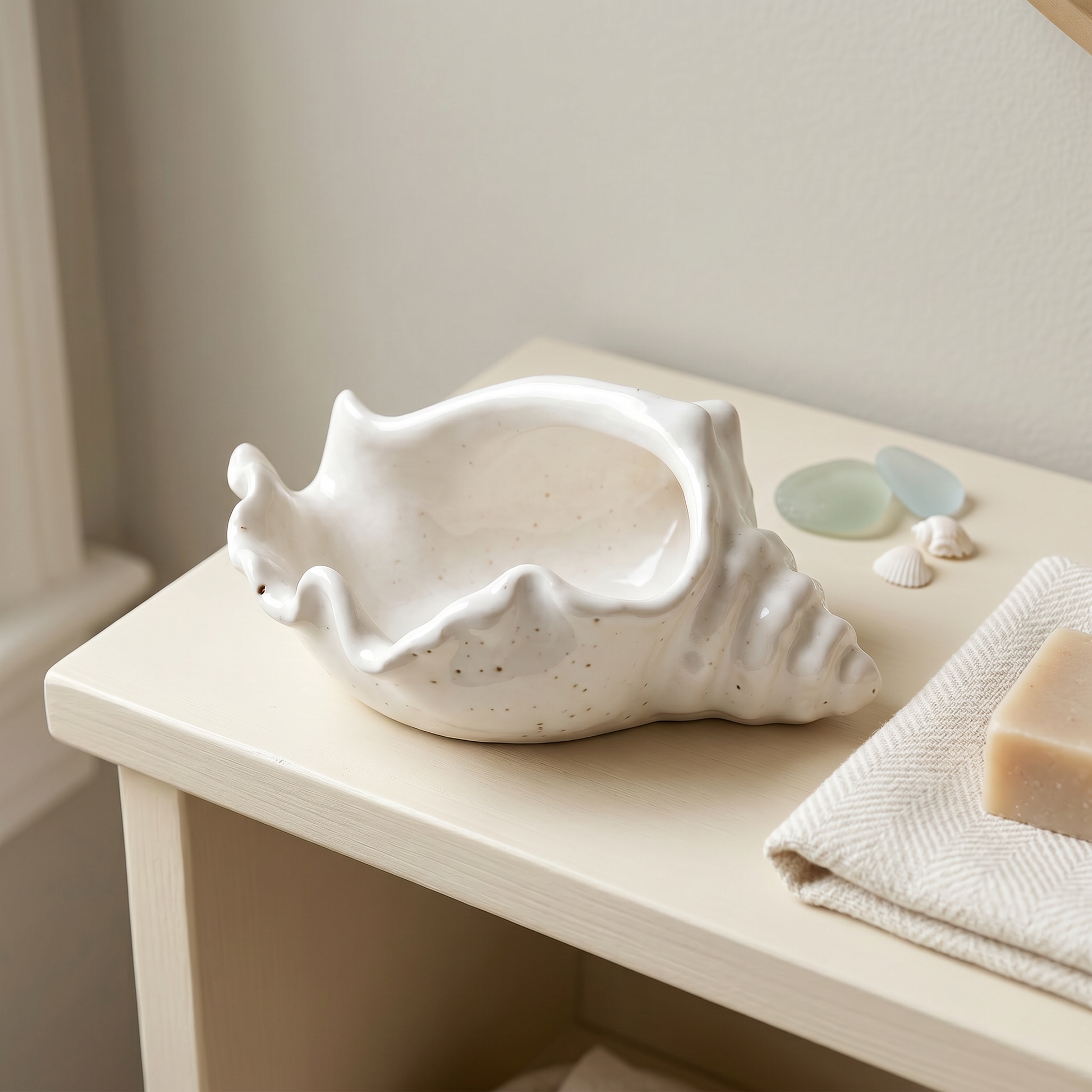 Conch Shell Bowl, Gypsum White 6" Sunsum® Intentional Living