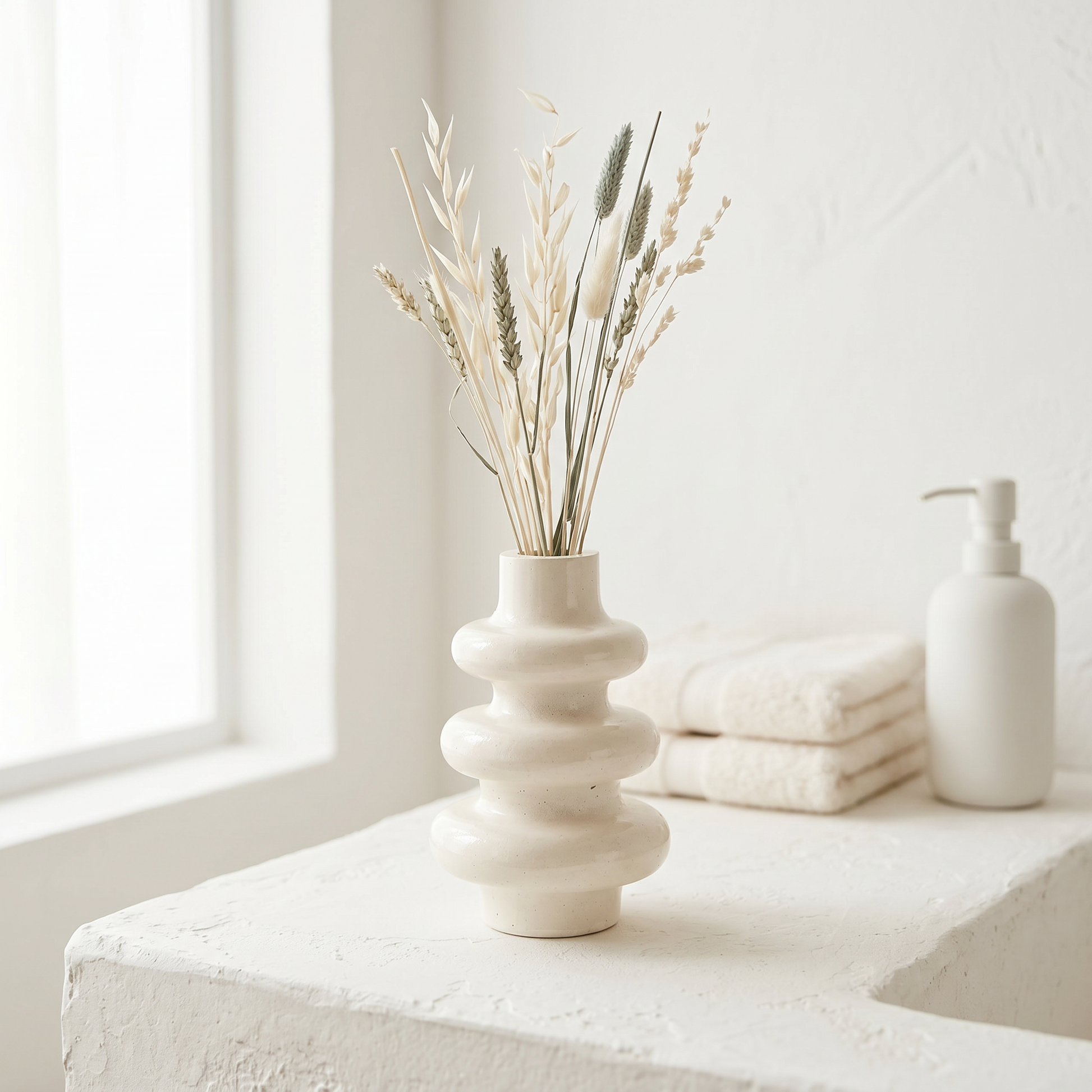 Stacked Bubble 3-Tier Vase, Gypsum White 5" Sunsum® Intentional Living