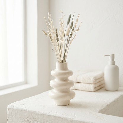 Stacked Bubble 3-Tier Vase, Gypsum White 5" Sunsum® Intentional Living