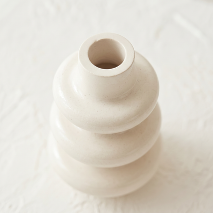 Stacked Bubble 3-Tier Vase, Gypsum White 5" Sunsum® Intentional Living
