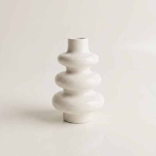 Stacked Bubble 3-Tier Vase, Gypsum White 5" Sunsum® Intentional Living