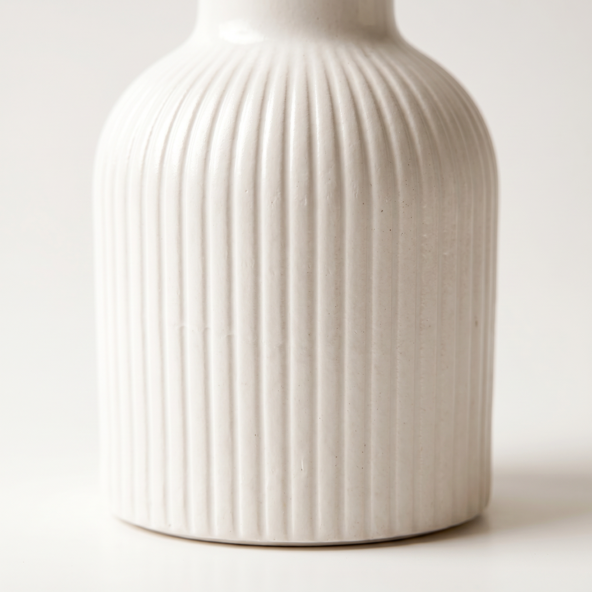 Ribbed Bottle Vase, Gypsum White 4" Sunsum® Intentional Living
