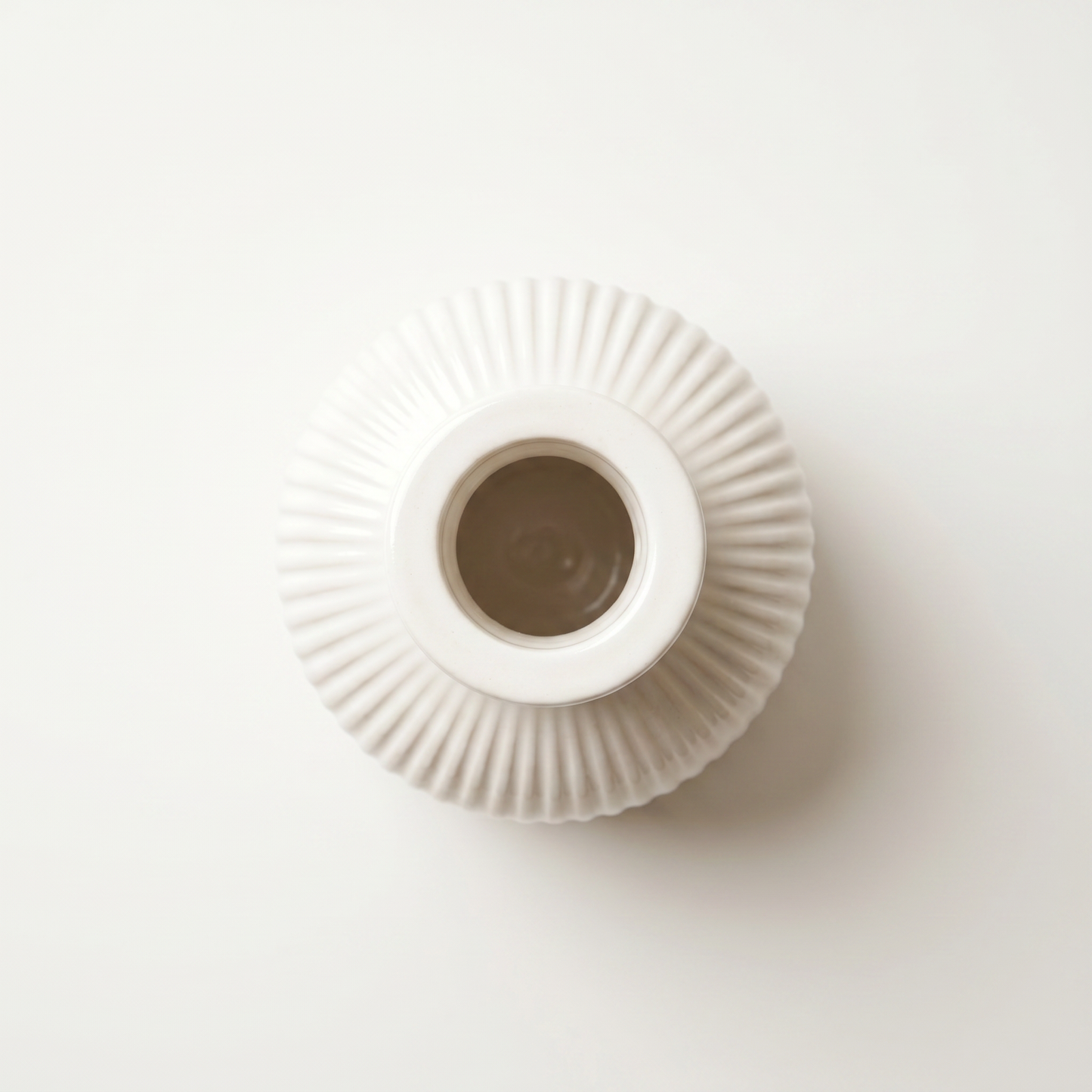 Ribbed Bottle Vase, Gypsum White 4" Sunsum® Intentional Living