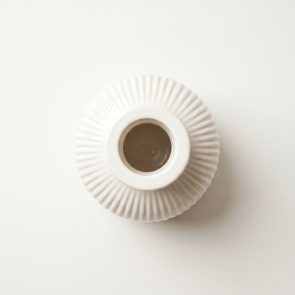 Ribbed Bottle Vase, Gypsum White 4" Sunsum® Intentional Living