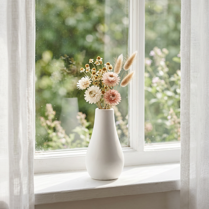 Classic Milk Bottle Vase, Gypsum White 5" Sunsum® Intentional Living