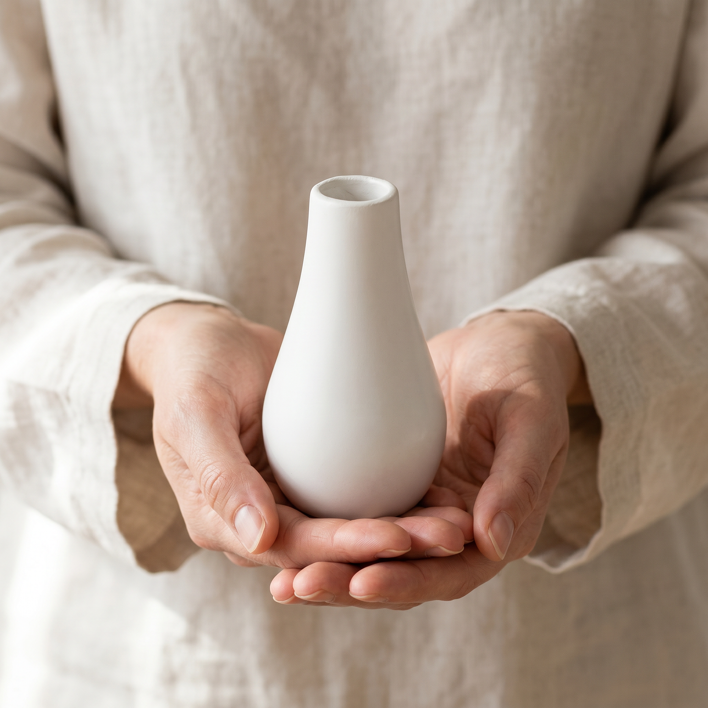 Classic Milk Bottle Vase, Gypsum White 5" Sunsum® Intentional Living
