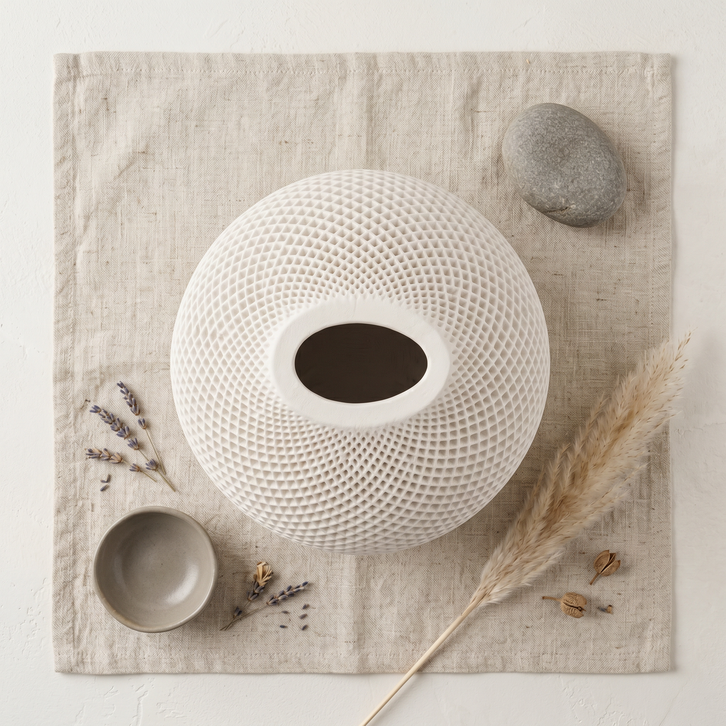 Teardrop Honeycomb Vase, Gypsum White 5" Sunsum® Intentional Living