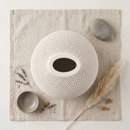Teardrop Honeycomb Vase, Gypsum White 5" Sunsum® Intentional Living