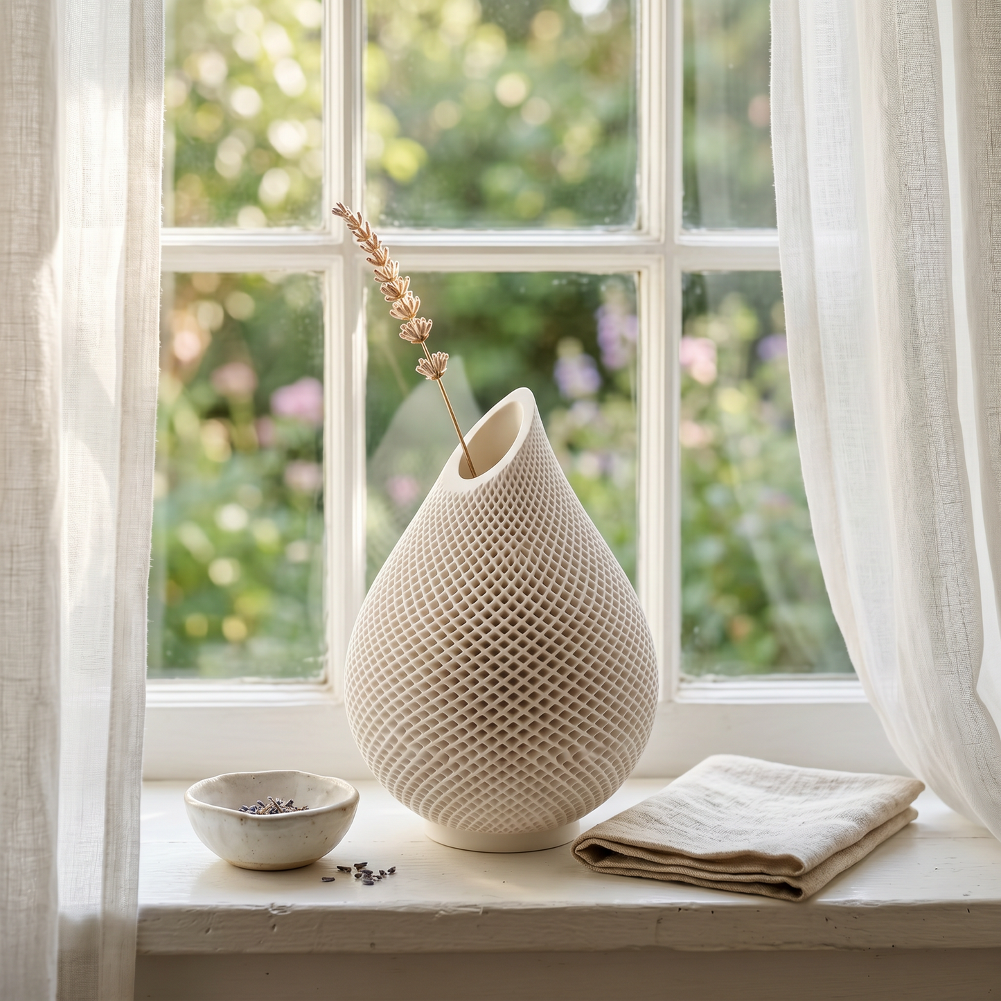 Teardrop Honeycomb Vase, Gypsum White 5" Sunsum® Intentional Living
