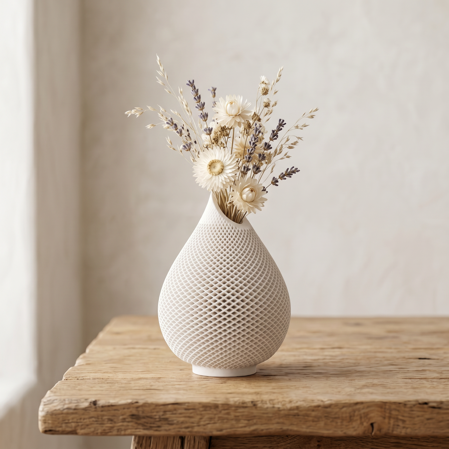 Teardrop Honeycomb Vase, Gypsum White 5" Sunsum® Intentional Living