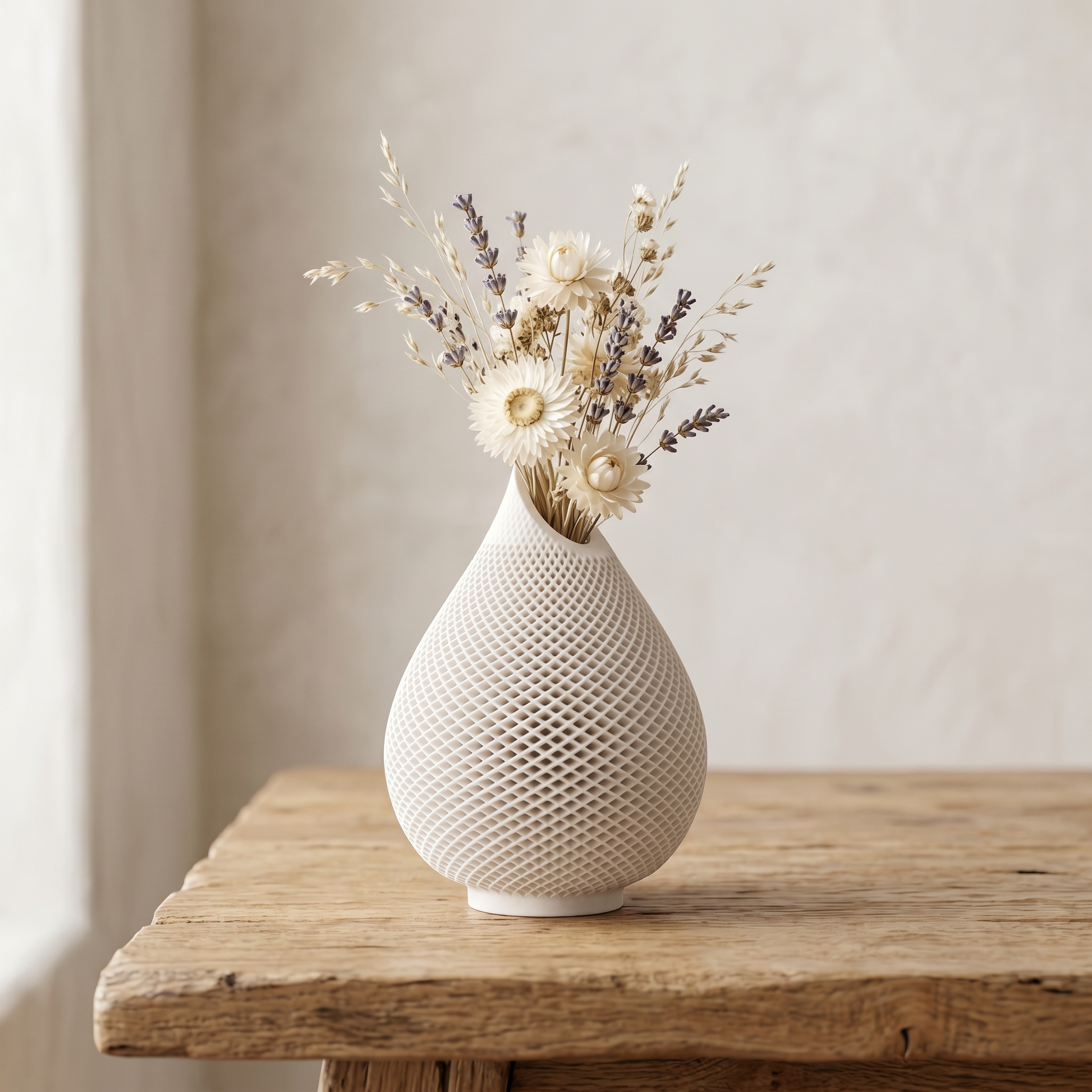 Teardrop Honeycomb Vase, Gypsum White 5" Sunsum® Intentional Living