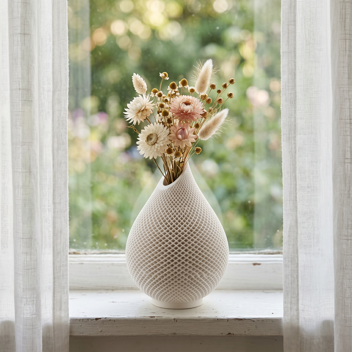 Teardrop Honeycomb Vase, Gypsum White 5" Sunsum® Intentional Living