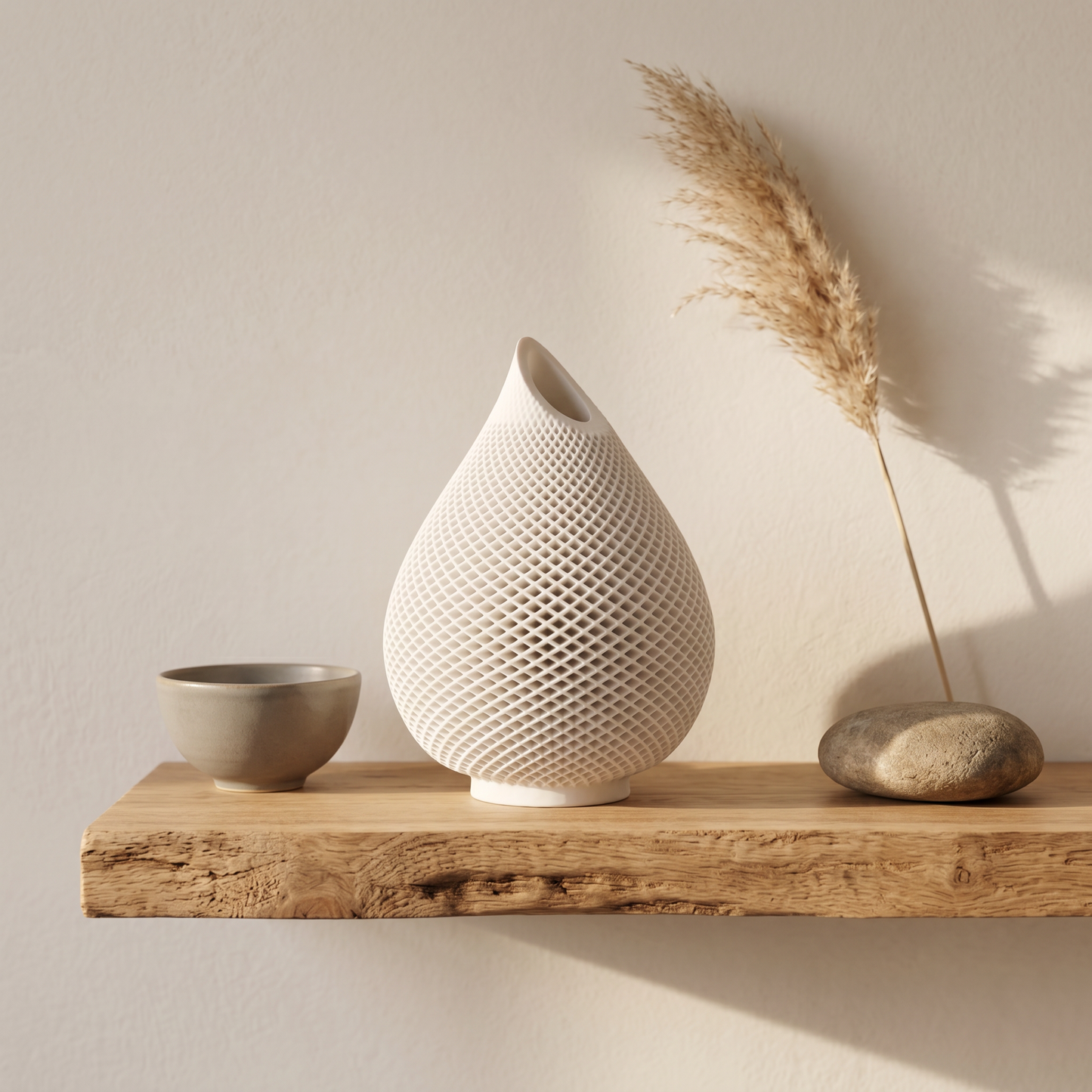 Teardrop Honeycomb Vase, Gypsum White 5" Sunsum® Intentional Living