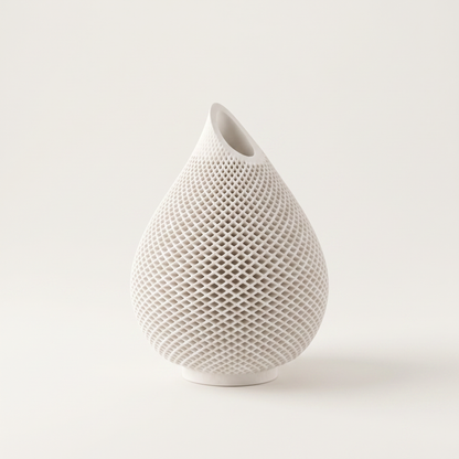 Teardrop Honeycomb Vase, Gypsum White 5" Sunsum® Intentional Living