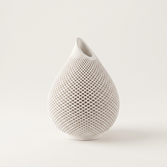 Teardrop Honeycomb Vase, Gypsum White 5" Sunsum® Intentional Living