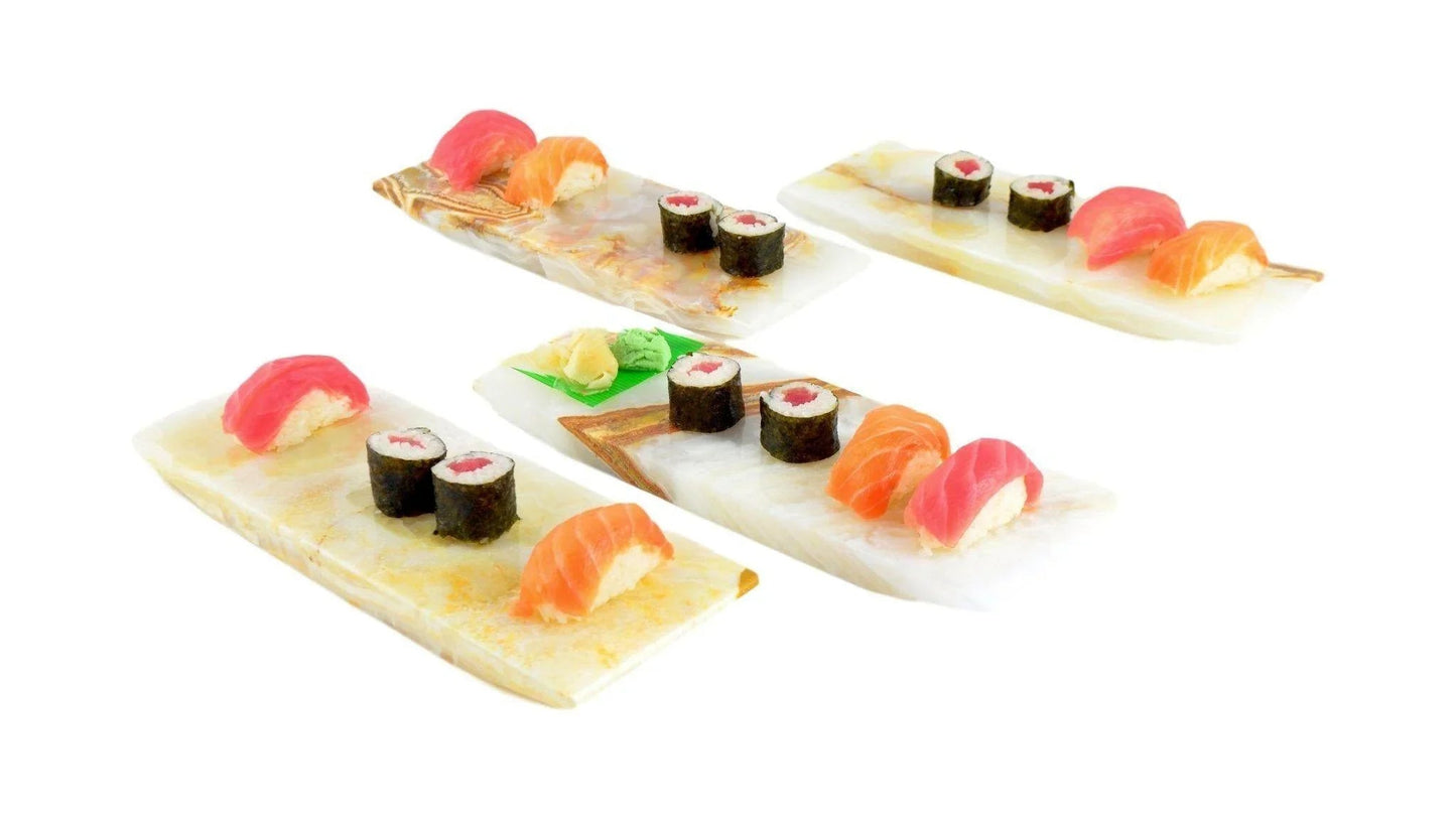 Sushi Plates Crafted from White Onyx - PoshaBella