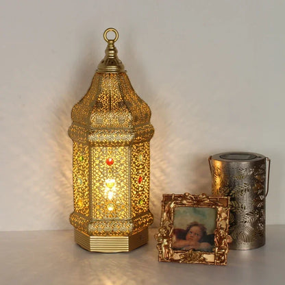 Table Lamp - Portable Iron Art Metal Long