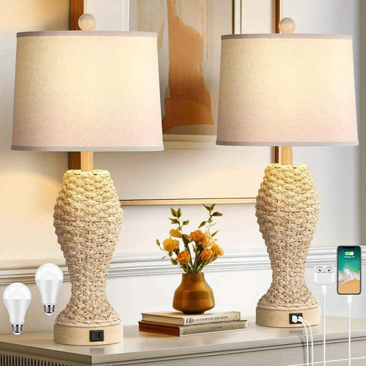 Table Lamp - Woven Seagrass 26.5inch