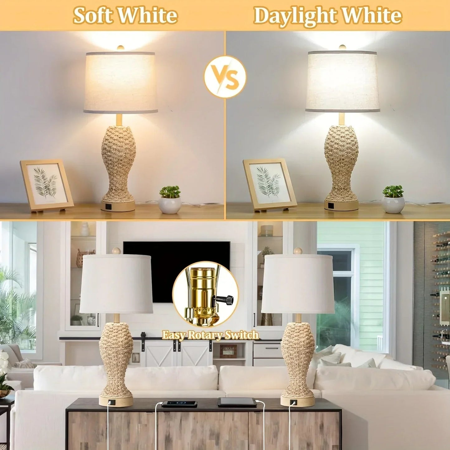 Table Lamp - Woven Seagrass 26.5inch