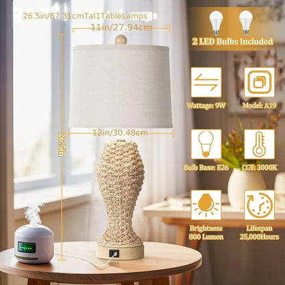 Table Lamp - Woven Seagrass 26.5inch