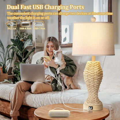 Table Lamp - Woven Seagrass 26.5inch