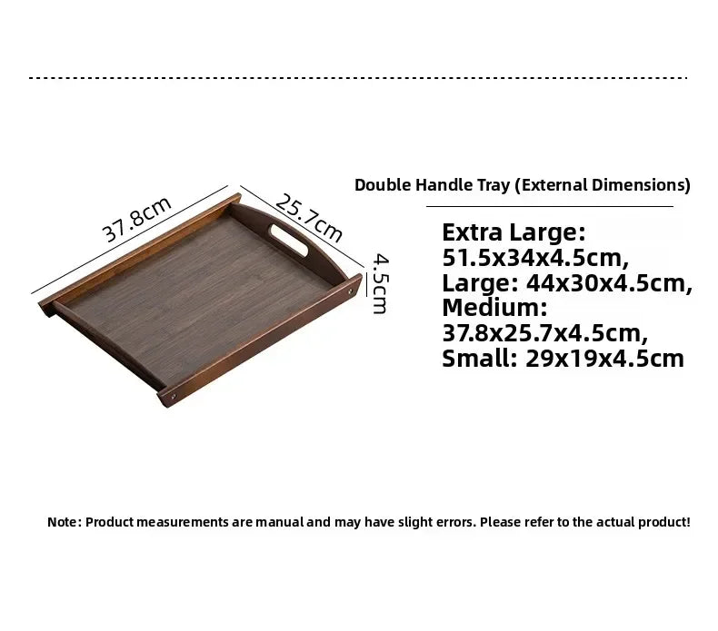 Tea Tray - Wooden Walnut Rectangular