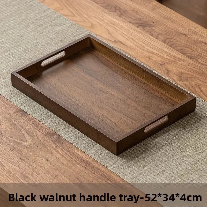 Tea Tray - Wooden Walnut Rectangular