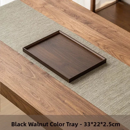 Tea Tray - Wooden Walnut Rectangular