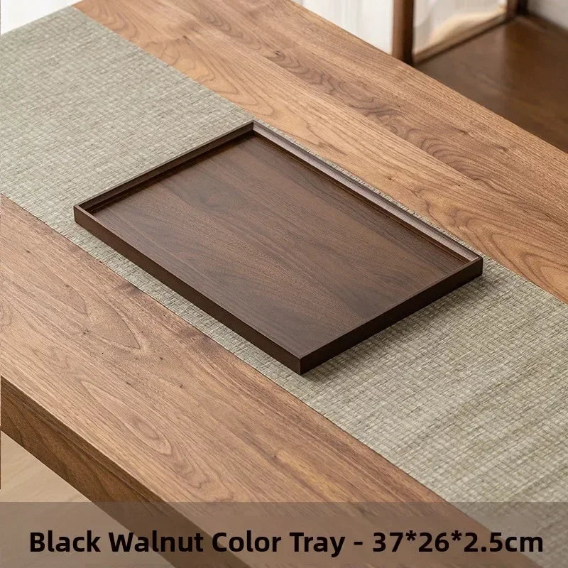 Tea Tray - Wooden Walnut Rectangular