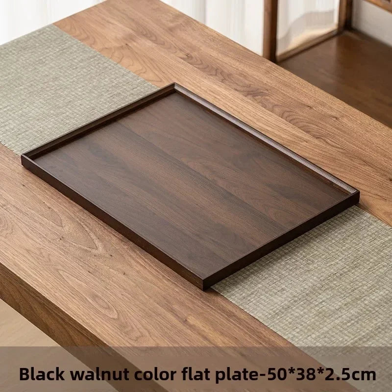 Tea Tray - Wooden Walnut Rectangular