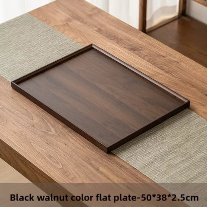 Tea Tray - Wooden Walnut Rectangular
